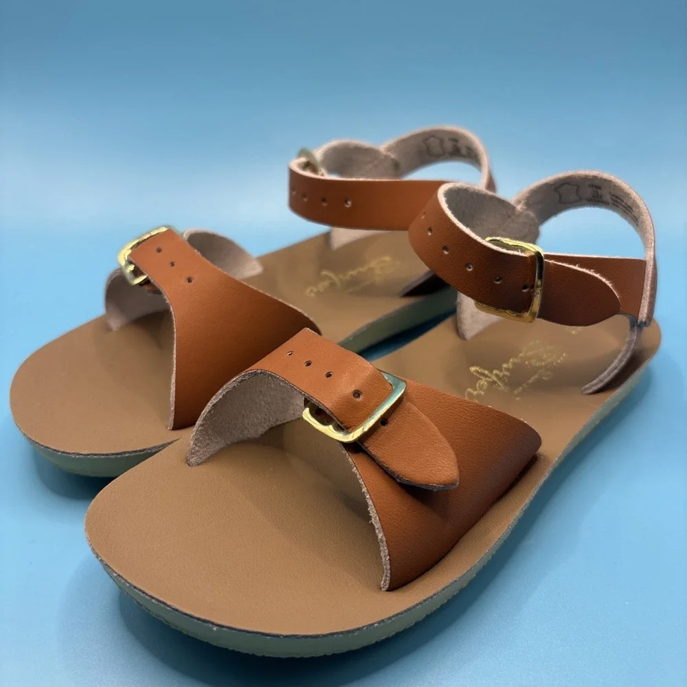 NEW SUN-SAN SALT WATER SANDALS TAN BROWN  TODDLER SIZE 11
